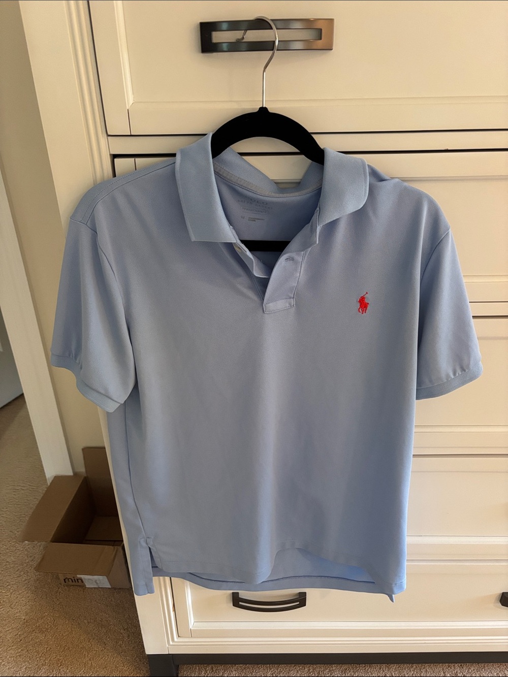 Polo by Ralph Lauren Pale Blue Cotton Polo with Red Pony